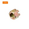 sourcing map 2Pcs M16x2mm Hexagon Slotted Nut, Grade 8 Carbon