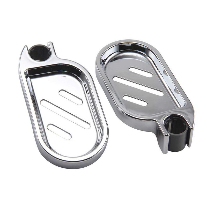 DH-LINK 2X Soap Dish Adjustable Shower Rail Slide Soap Plates