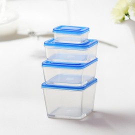 XRI XURUOYI Cute Mini Storage Containers (4 Pack), Realistic Miniature Boxes with Lids for Dollhouse Décor, Crafting, and Miniatures (Blue)