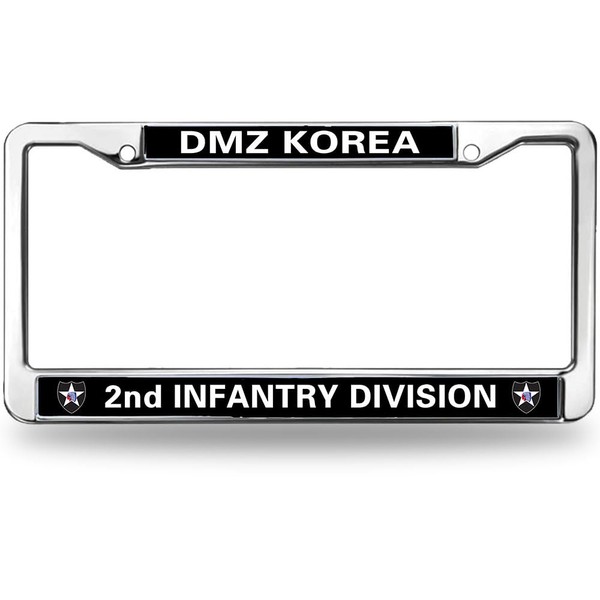 2nd Infantry Division Flag License Plate Frame Metal US Army