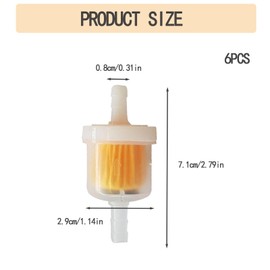 6 Stück Benzinfilter, Benzinfilter 6mm, Universal Benzinfilter Moped, Benzinfilter Motorrad für Motorrad Rasenmäher,Roller Mofa,PKW,KFZ,Auto Automobil,Diesel Moped,Hohe Dichte