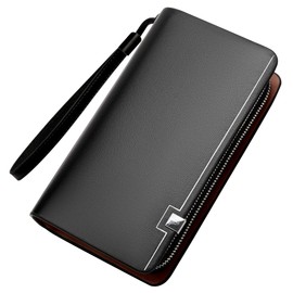 Hana 2nd Bag, Clutch Bag, Handheld Bag, Wallet, Top Leather, Case, Large Wallet, High Quality, Large Capacity, For Presents, Zipper Wallet, b