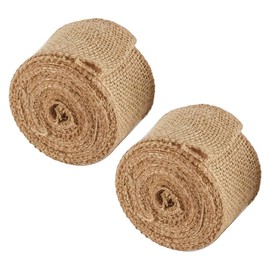 FONGKNOX 5cm 5 Meter Hessian Ribbon Burlap Table Runner Fabric DIY Handmade Christmas Craft Jute Roll Vintage Shabby Chic for Wedding Party Decorative Jute Ribbon 2 Rolls