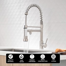 AIMADI Kitchen Faucet with Pull Down Sprayer,Commercial Stainless Steel Pull Down Sprayer Kitchen Faucet Single Hole Single Handle RV Laundry Outdoor Kitchen Sink Faucets