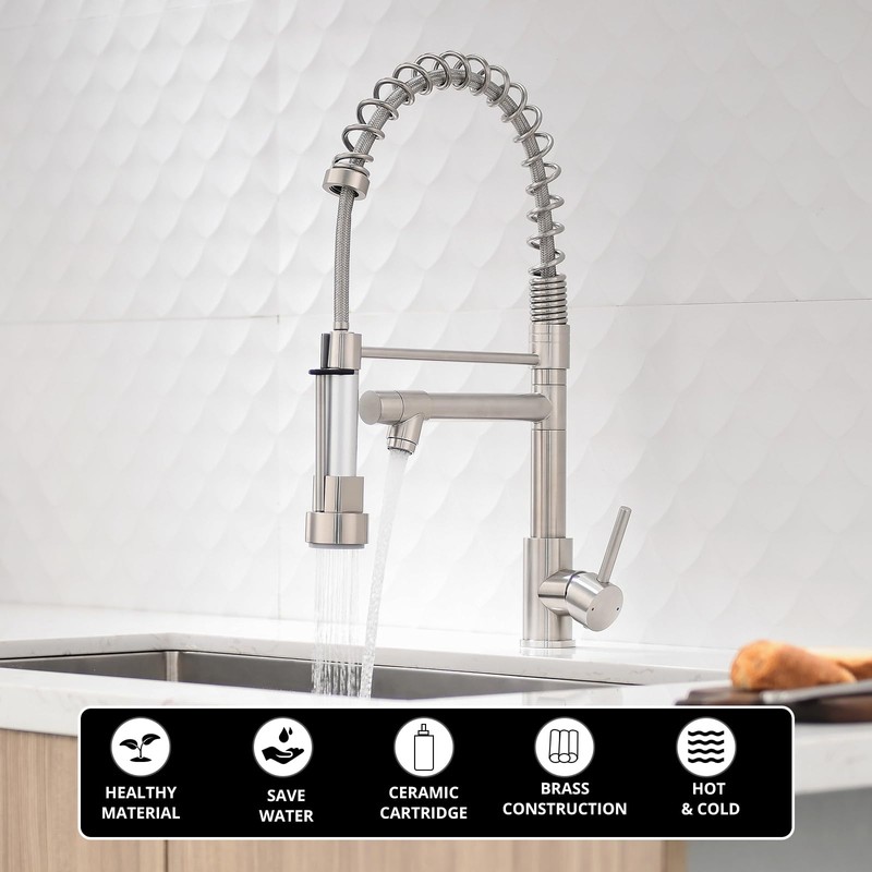 AIMADI Kitchen Faucet with Pull Down Sprayer,Commercial Stainless Steel Pull
