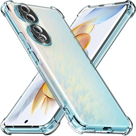 USTIYA Funda para Honor 90 5G Case Uso Rudo Bumper,Shock-Absorción TPU Transparente Carcasa con Cuatro Esquinas Espesamiento