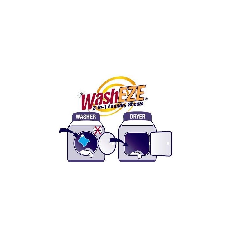 WashEZE 3-in-1 Laundry Sheets - 20 Count, Original Scent