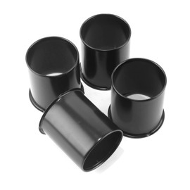 DewFlew 4Pcs 3.19" Push Through Wheel Center Caps Stainless Trailer Hub Cap for Truck SUV RV Wheel Rim (Fit 3.19" Bore 3.52" H Matt Black)