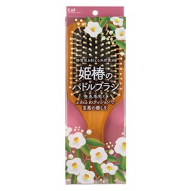 Kai Corporation Princess Camellia Paddle Brush, Hair Brush, Scalp Massage, Wooden Comb, Beautiful Hair Care, Brown, 1 Piece