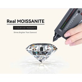 Moissanite Stud Earrings 5 mm 0.5 ct with Certificate of Authenticity 925 Sterling Silver 18 K White Gold Plating Diamond Lab Grow Diamond Women's Earrings, Silver