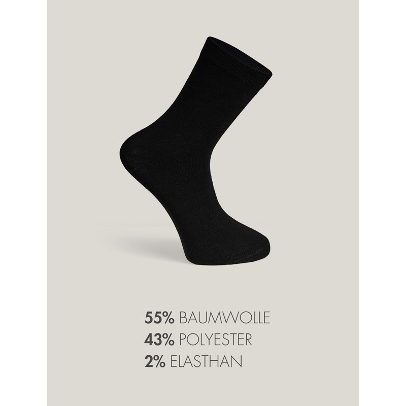 Basic Treasure 20 Pairs Men's Cotton Socks Black or Blue