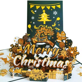 MZSX Christmas 3D Greeting Cards, Christmas Gifts Cards for Friends, Family Christmas Party Gift Cards Decorations, for Winter Christmas Season, Holiday Cards, Gifts Cards, Adults