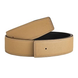 titiroa Replacement Belt Cowhide Genuine Leather Reversible Belt Strap For Women/Men Width 38MM Length 100CM Apricot/Black