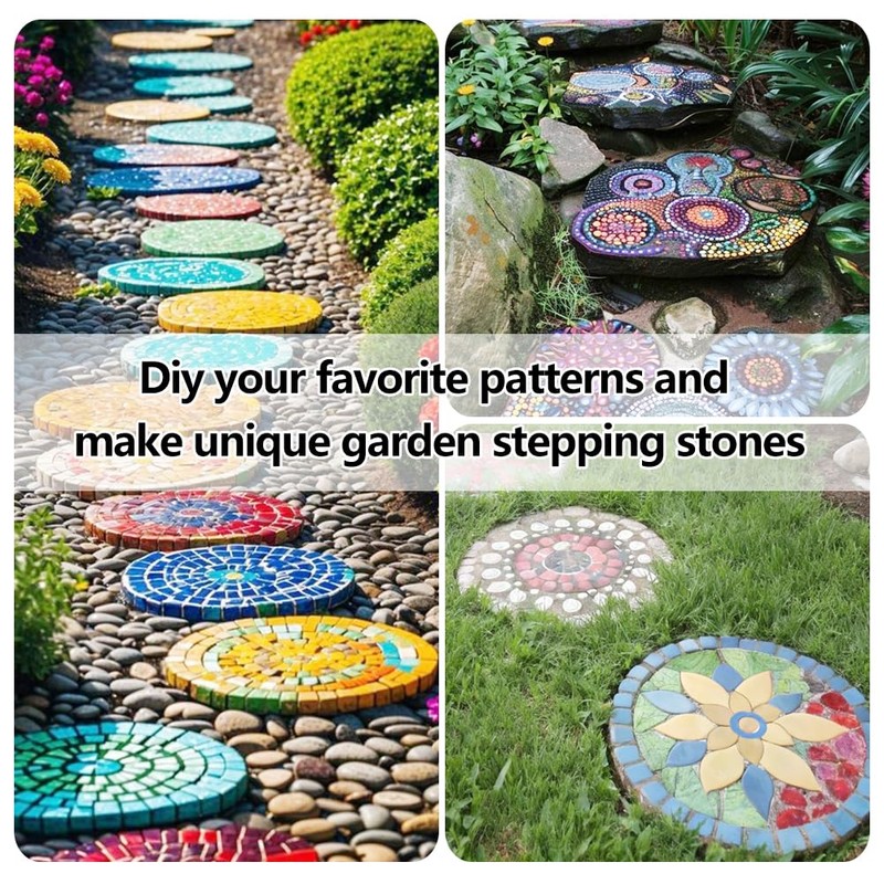 6 Pcs Round Stepping Stone Molds, 3 Size Reusable Cement