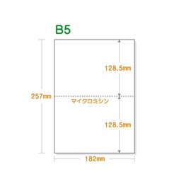 Labo B5 Blank Paper 2 Divided 111.3 lbs (55 kg) (100 Sheets) Perforated Paper Micro Sewing Machine Paper Lab