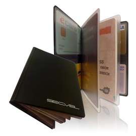 SECVEL Passport Sleeve 'Comfort' – RFID/NFC & magnetic field protection (for 1 passport, 4 cards, ID cards or cash) – black