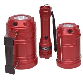 Ultimate Flashlight and Lantern Bundle Set of 3 (Red)