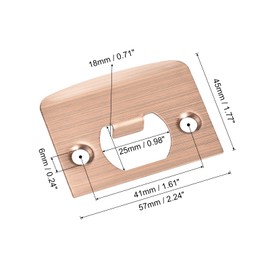 sourcing map D-Type Door Strike Plate, 4Pcs 57mm x 45mm 201 Stainless Steel Latch Deadbolt Strike Plate for Door Frame Door Jamb, Red Bronze
