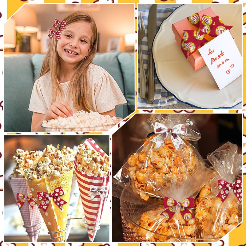 Threetols 3 Rolls 15 Yards Popcorn Ribbons, 3/5" Red White