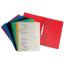 VON Leitz 46792099 Pack of 10 A4 File Folders, Polypropylene Plastic, for 100 Sheets, Lightweight Folder with Soft Cover, for School, Study & Home, Multicoloured
