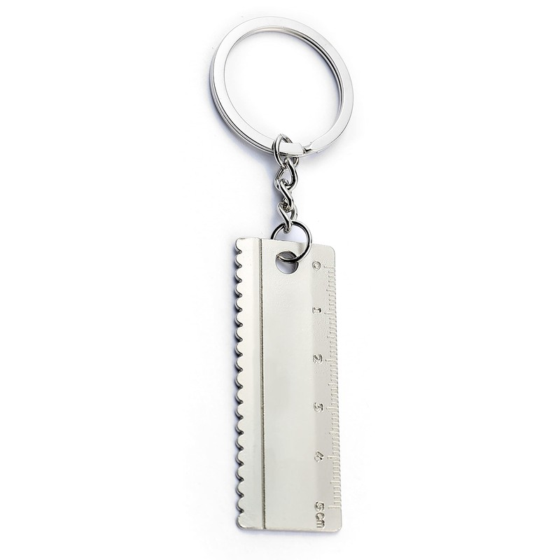 Komonee 10 x Ruler Metal Hand Tool Keychain – Novelty