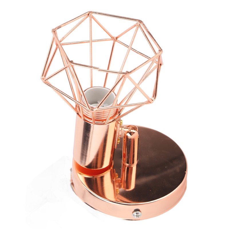 Swing Arm Wall Lamp 350 Degree Rotary Cage Shade Iron