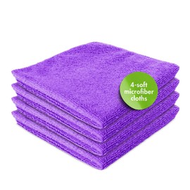 Screen Mom Screen Cleaner Purple Microfiber Cloths (4-Pack) - Microfiber Screens Cleaner Cloths, TV Cleaning Cloth for Electronic Cleaners, Laptop, Computer & Car Screens Cleaning Kit, TV Cleaners
