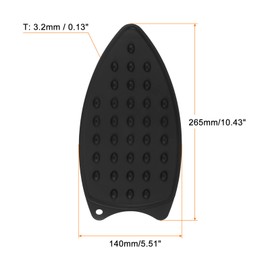 HARFINGTON Silicone Iron Rest Pad, Multipurpose Iron Hot Resistant Mat Iron Rest Plate for Ironing Board Hot Heat Resistant Steam Compact Mat, Black