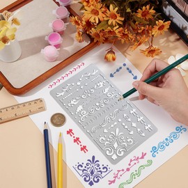 UNICRAFTALE 1Pc Integrated Border Metal Stencil Retro Stainless Steel Metal Template Cutting Dies Drawing Stencils Tool Template for DIY Scrapbooking Photo Album Decorative Embossing DIY Paper Card