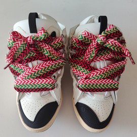 UamGlsob 2 Pair 3/32'(3cm) Thick Original Fat Shoe Laces, Jumbo Chunky Shoelaces Strings Replacement Laces for Sneakers (Red+Yellow, 63''/160cm)