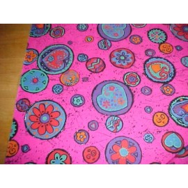 Unbranded Fabric Cotton Quilting Unbranded Pink + Purple Circles/ Designs Inside New BTY