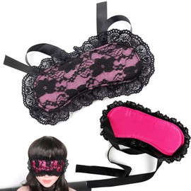 Lace Blindfold Sleep Mask,SM Plush Mask Adjustable Soft and Comfortable Eye Blinder Cover Sleep Mask with Lace Blindfold for Sleeping Sleep Eye Mask(Pink)