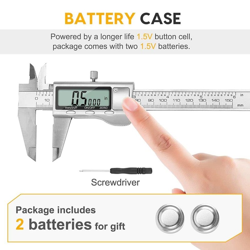 Digital Caliper Vernier Caliper Inch/Metric Conversion 6Inch 150mm Digital Fractional