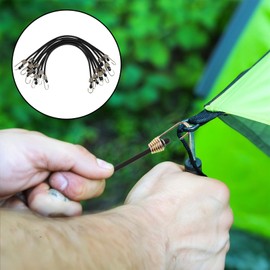 8 PCS Small Bungee Cords with Hooks, 10.4 Inch/26cm Short Bungee Cords, Short Bunge Straps Heavy Duty Outdoor Assortment, Black Elastic Straps for Bundling and Securing Small Items