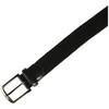 Perry Men's Woven Belt with Stretch Leather-Trim Fabric, Black, Large