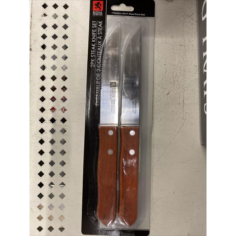 Royal Norfolk Steak Knife Set of 2 stainless steel blade