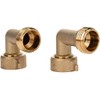 Camco 90-Degree Hose Elbow For RVs — Solid Brass Construction— Certified Lead-Free — Features Convenient Easy Grip Connector — For RV Water Hoses, Residential Outdoor Faucets, & More — 2-Pack (22507)