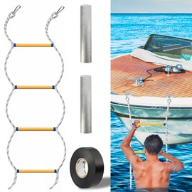 Boat Ladder for Inflatable Boat, Kayak, Motorboat, Boat Rope Ladder - Load Capacity 400 lbs - 4 Step