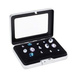 PH PandaHall Diamond Display Boxes Gemstone Container Holder Gemstone Jewellery Box Shop Window Storage Box with Window and Velvet for Gemstones Coins Jewellery Gift Packaging 8 x 6 cm