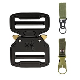 Candrame Metal Buckle Dual Adjustable No-Sew Tactical Heavy Duty Belt Buckle 1.5 inch (38mm) Quick Release Buckle Replacement