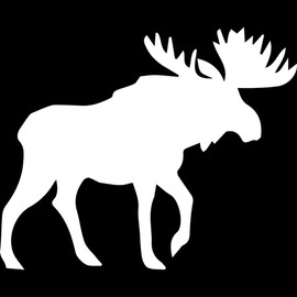 ANGDEST CLUB Decal Stickers of Moose Silhouette (White) (Set of 2) Premium Waterproof Vinyl Decal Stickers for Laptop Phone Accessory Helmet Car Window Mug Tuber Cup Door Wall - BICVER1726682WHW19Y24