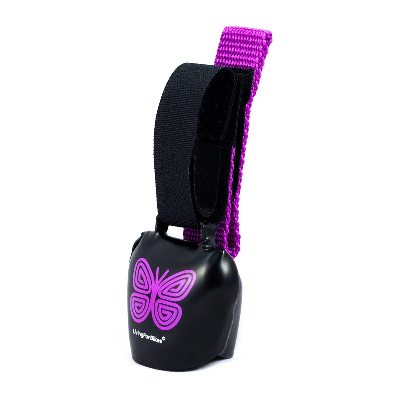 swisstrailbell® Mexico Edition Deep Black: Purple Mariposa, Purple Band, Bicycle
