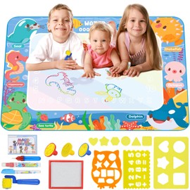 Water Doodle Mat, 80 x 100 cm, Magic Doodle Mat, Aqua Magic Doodle Painting Mat, Reusable Drawing Painting Mat, for Toddlers, Boys, Girls, Educational Toy Gift