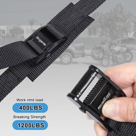 Strgenie Cam Buckle tie Down Straps 6 Feet 1200lbs Break Strength, 4pcs Heavy Duty tie Down Straps with Hooks and Soft Loops for Motorcycle, Dirt Bike, Trucks, Kayak, Car