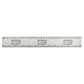 'Happy New Year 2025' 30cm (12 Inch) White Plastic Ruler (RL00090688)