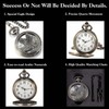 DerMacht Pocket Watch with Chain Oversized 50MM Quartz Steampunk Hollowed