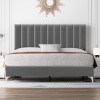 Queen Size Bed Frame Headboard ,Velvet Upholstered Platform Bed Frame