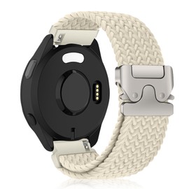 KeHowy 20mm Straps for Garmin Vivoactive 5/6/Forerunner 165/165 Music/245/245 music/645/645 music/570 42mm, Nylon Braided Watch Band for Garmin Approach S50/S44/Venu Sq 2/Venu 2 Plus - Starlight