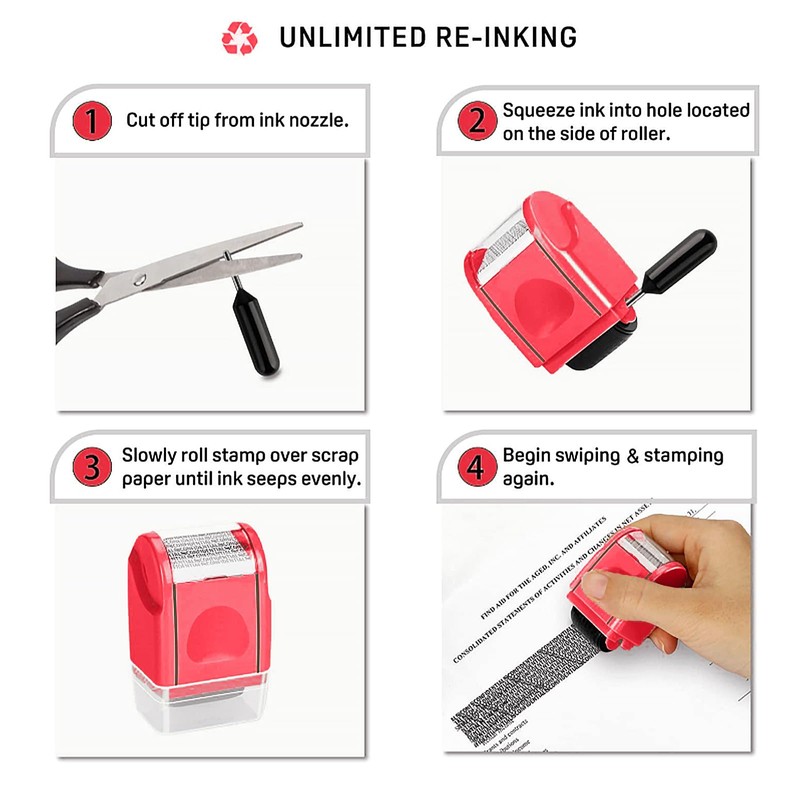 ASIRYVA 12Pcs Ink Refills for Address Blocker Stamp, Ink Refill