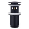 Drain Fitting with Overflow Black Matt, Keymark Universal Drain Valve
